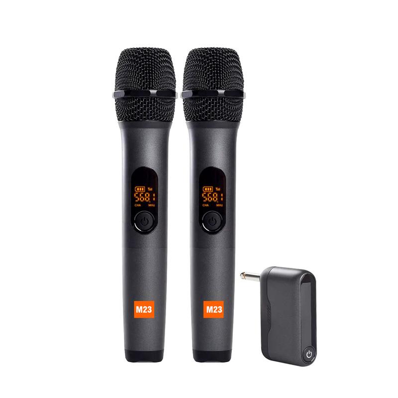M23 UHF 2 Channel Wireless Microphone System with Rechargeable Receiver Cordless Handheld Mic for Karaoke Church Party DJ M23
M23 UHF 2 Channel Wireless Microphone System with Rechargeable Receiver Cordless Handheld Mic for Karaoke Church Party DJ M23