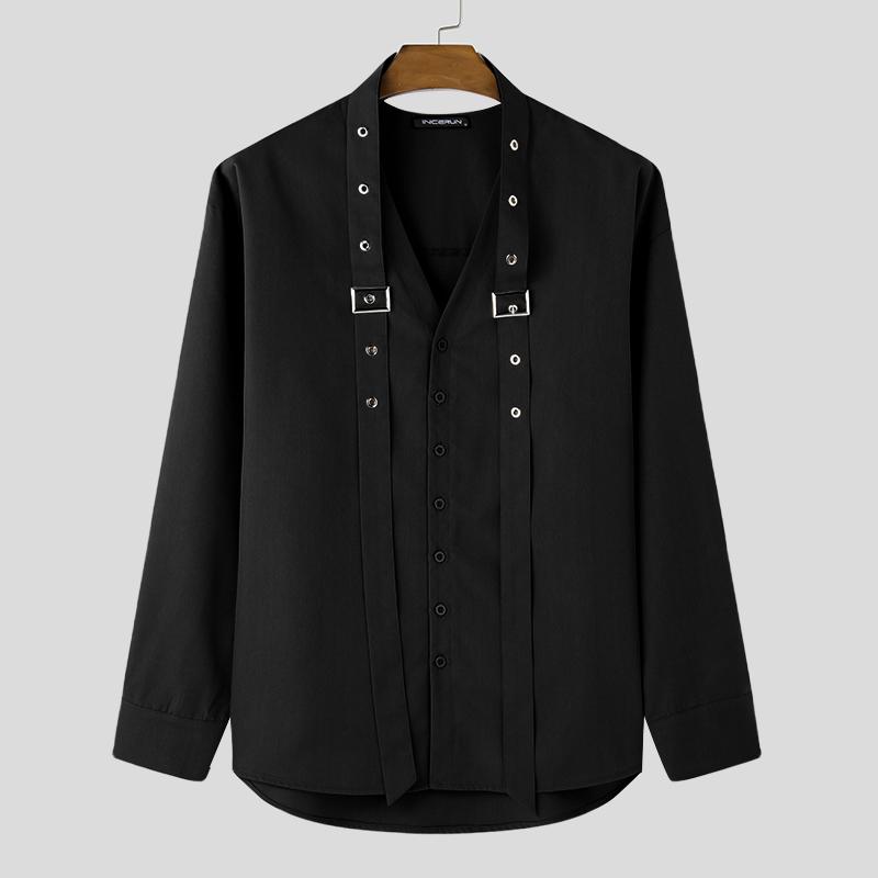 INCERUN Мужские рубашки с V-образным вырезом и длинным рукавом на пуговицах S чёрный
INCERUN Мужские рубашки с V-образным вырезом и длинным рукавом на пуговицах S чёрный