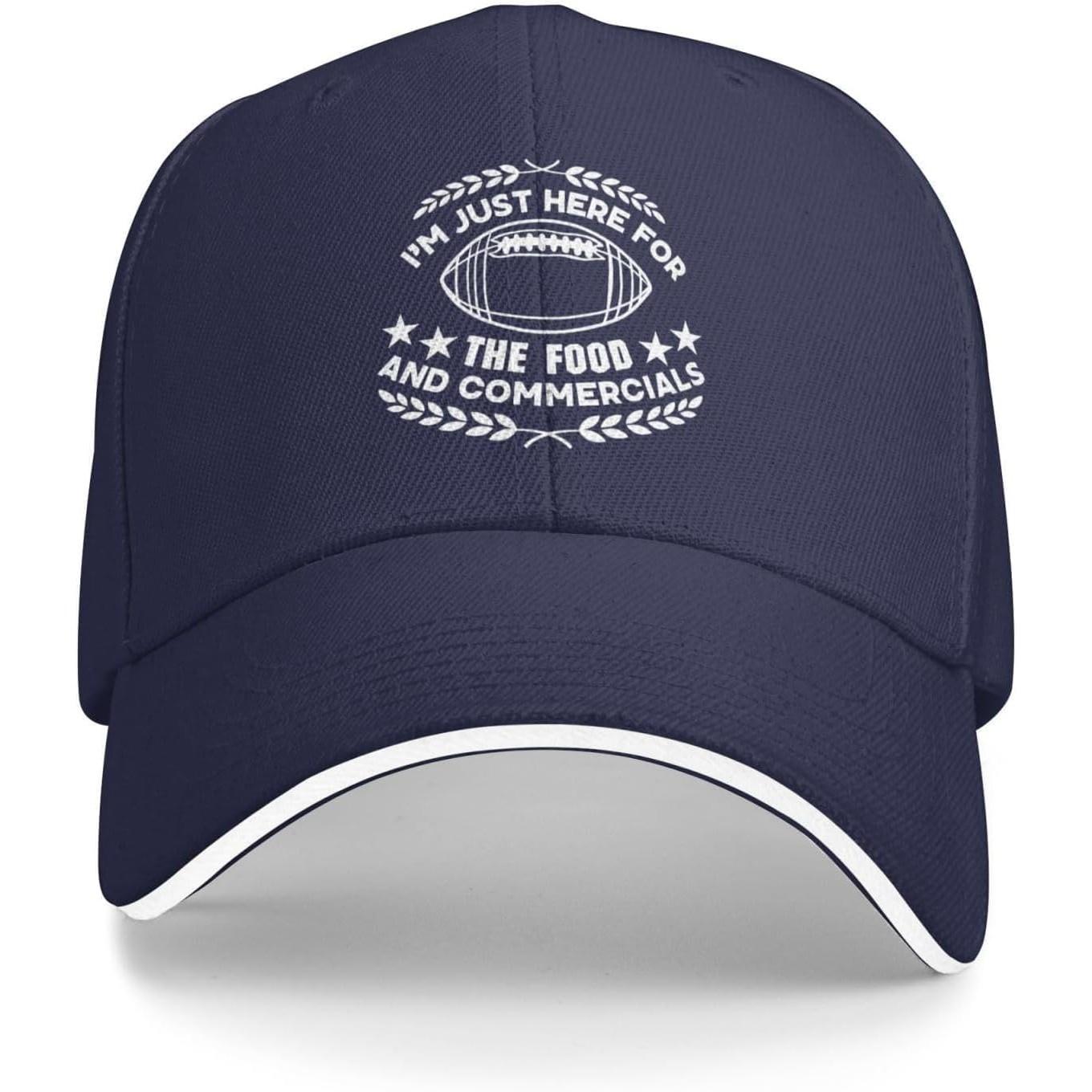 Funny Football Season I m Just Here for Food and Commercials Baseball Cap Polyester Casual Adult Hat Adjustable
Funny Football Season I m Just Here for Food and Commercials Baseball Cap Polyester Casual Adult Hat Adjustable