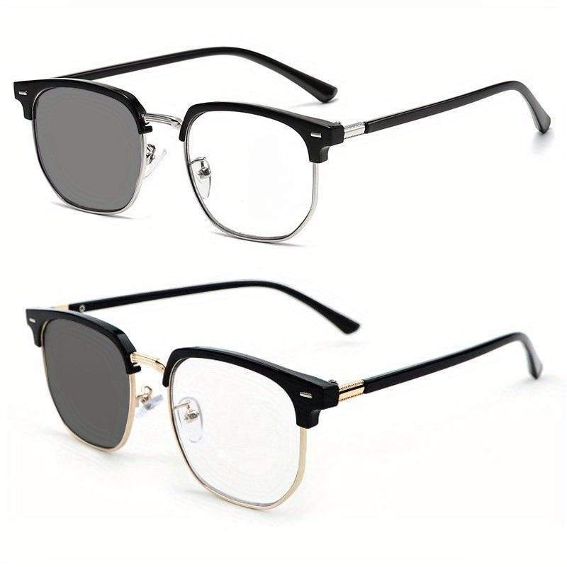 2 Pairs of Fashionable Anti Blue Light Pochromic Glasses Suitable for Men s and Women s Metal Squares
2 Pairs of Fashionable Anti Blue Light Pochromic Glasses Suitable for Men s and Women s Metal Squares