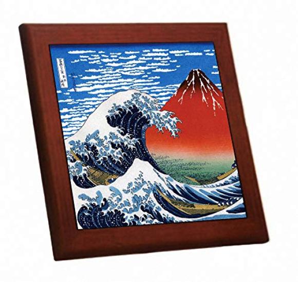 Photo tiles with wooden frames featuring Katsushika Clear Morning and Great Wave off Hokusai s Fine Wind, (Red Fuji) The Kanagawa (Ukiyo-e Series)
Photo tiles with wooden frames featuring Katsushika Clear Morning and Great Wave off Hokusai s Fine Wind, (Red Fuji) The Kanagawa (Ukiyo-e Series)