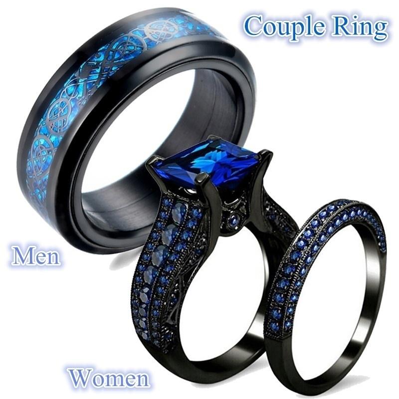 Кольцо Charm Pair - Мужское кольцо из титановой стали 8 ММ и женское 10-кт черное золото с голубым сапфиром
Кольцо Charm Pair - Мужское кольцо из титановой стали 8 ММ и женское 10-кт черное золото с голубым сапфиром