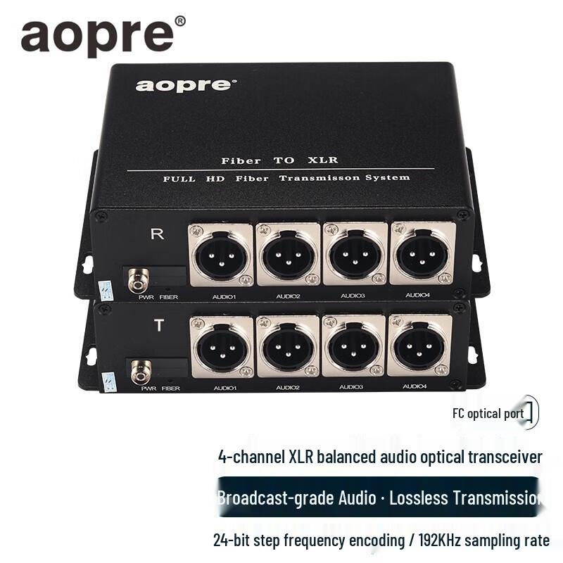 AOPRE 4-Channel Balanced Audio Fiber Optic Transceiver
AOPRE 4-Channel Balanced Audio Fiber Optic Transceiver