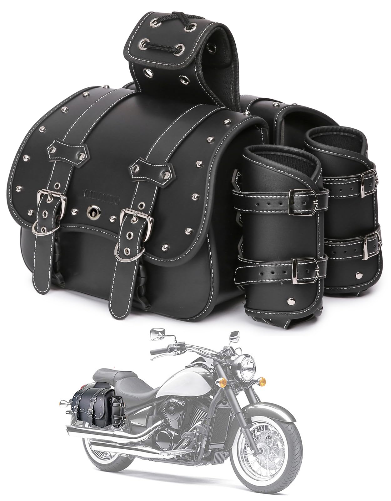 QJBOMTO Leather Motorcycle Saddlebags Saddle Bags Panniers with Cup Holders for Harley Waterproof Side Tool Storage Tool Bags for Universal
QJBOMTO Leather Motorcycle Saddlebags Saddle Bags Panniers with Cup Holders for Harley Waterproof Side Tool Storage Tool Bags for Universal