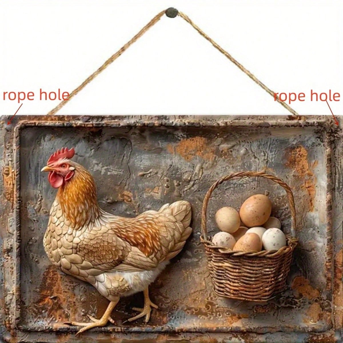 1pc Vintage Metal Rooster And Basket Sign - Wall Hanging Decor, Suitable for Entryways/Home/Dining Room 20x30cm(7.8x11.8inch)
1pc Vintage Metal Rooster And Basket Sign - Wall Hanging Decor, Suitable for Entryways/Home/Dining Room 20x30cm(7.8x11.8inch)