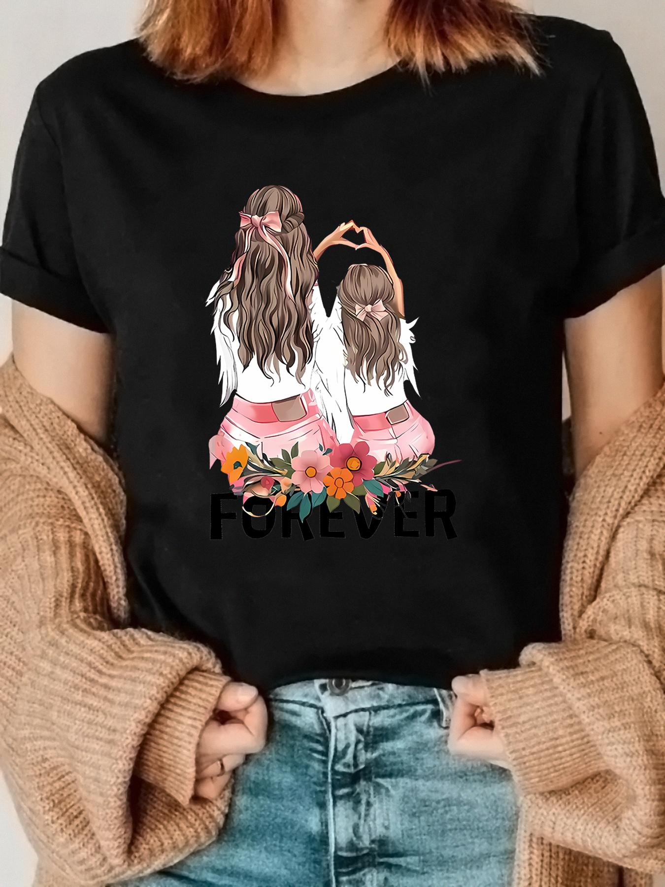 Mother Daughter Graphic Tee Casual Summer Style Blend Sleeve Shirt Women White with Pink Blue Floral Design Allseason Apparel 4XL
Mother Daughter Graphic Tee Casual Summer Style Blend Sleeve Shirt Women White with Pink Blue Floral Design Allseason Apparel 4XL