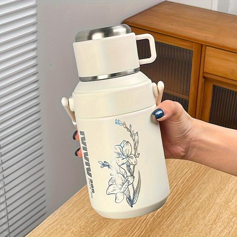 1pc Stainless Steel Insulated Water Bottle with Lid and Handle Floral Design Suitable for Travel Office School Gift for Friend 800ml білий
1pc Stainless Steel Insulated Water Bottle with Lid and Handle Floral Design Suitable for Travel Office School Gift for Friend 800ml білий