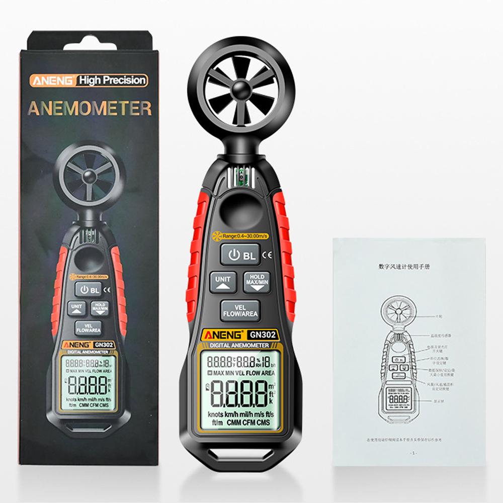ANENG GN302 Handheld Anemometer Digital Wind Speed Meter 0.4~30m/s Temperature Tester -20C~60C Count Anemometro
ANENG GN302 Handheld Anemometer Digital Wind Speed Meter 0.4~30m/s Temperature Tester -20C~60C Count Anemometro