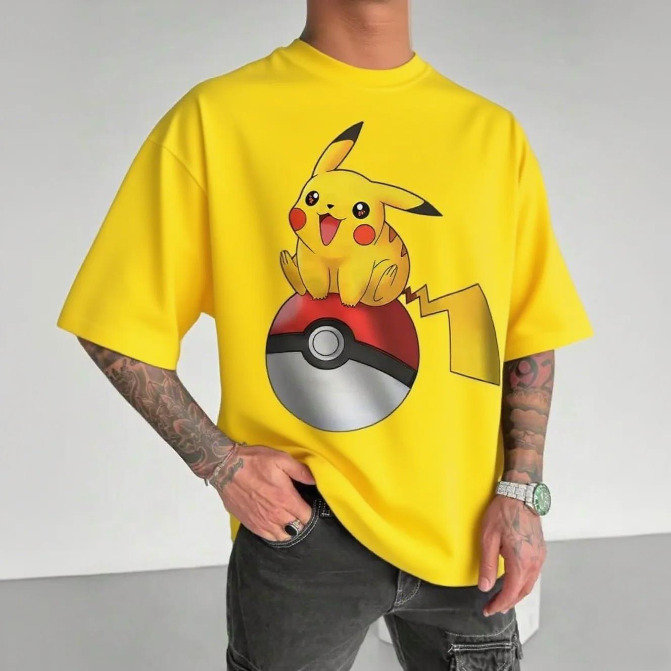 Літні чоловічі футболки з круглим вирізом, з модним повсякденним принтом Pokémon Pikachu 3D, з коротким рукавом XS
Літні чоловічі футболки з круглим вирізом, з модним повсякденним принтом Pokémon Pikachu 3D, з коротким рукавом XS