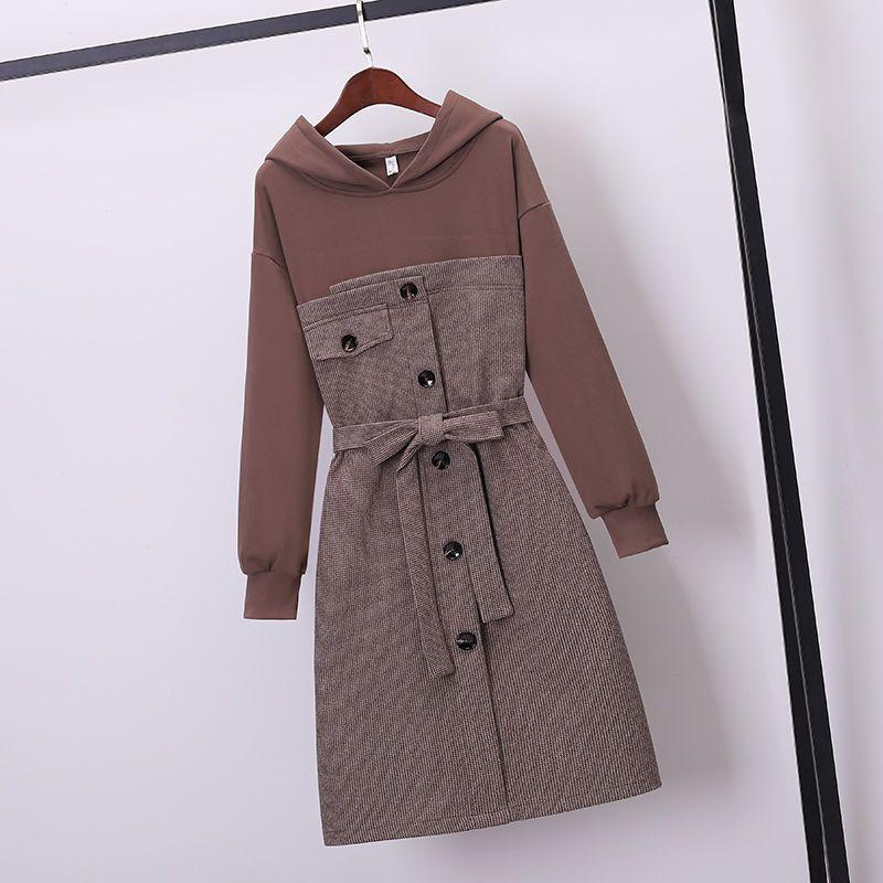 Plus Size Elegant Korean Hoodie Dress for Women - Loose, Slimming, Tummy-Concealing Style for Autumn/Winter 3XL (recommended 165-185 jin)
Plus Size Elegant Korean Hoodie Dress for Women - Loose, Slimming, Tummy-Concealing Style for Autumn/Winter 3XL (recommended 165-185 jin)