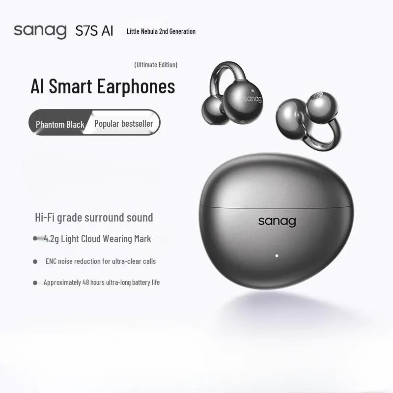SANAG S7S AI Open-Ear Clip-On Bluetooth Headset
SANAG S7S AI Open-Ear Clip-On Bluetooth Headset