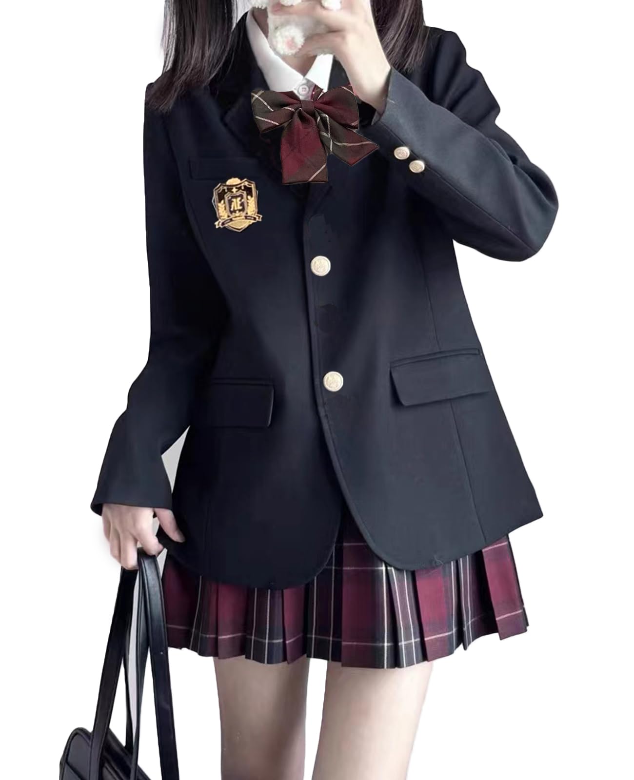 Girls 5-Piece School Uniform Costume Set, Large Size, Black, Suitable for Spring, Autumn, Winter, M
Girls 5-Piece School Uniform Costume Set, Large Size, Black, Suitable for Spring, Autumn, Winter, M