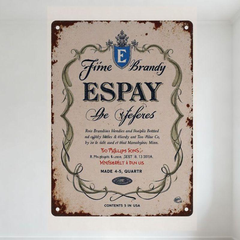 Vintage Metal Sign with Blue Shield E Brandy ESPAY Decoration, Rustic Aged Finish for Bar Home Man Cave Wall Decor 20x30cm(7.8x11.8inch)
Vintage Metal Sign with Blue Shield E Brandy ESPAY Decoration, Rustic Aged Finish for Bar Home Man Cave Wall Decor 20x30cm(7.8x11.8inch)