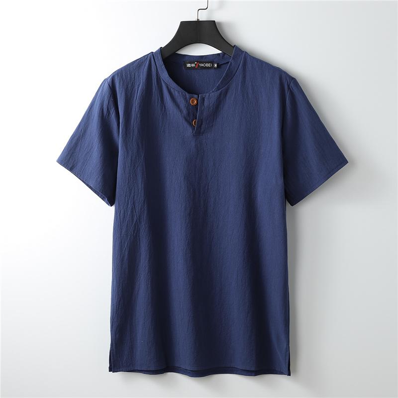 Linen T-shirt Men Summer Solid Color Tshirt Fashion Casual Linen Tees Tops Male Henley Collar T Shirt Plus Size 5XL темно-синього кольору
Linen T-shirt Men Summer Solid Color Tshirt Fashion Casual Linen Tees Tops Male Henley Collar T Shirt Plus Size 5XL темно-синього кольору