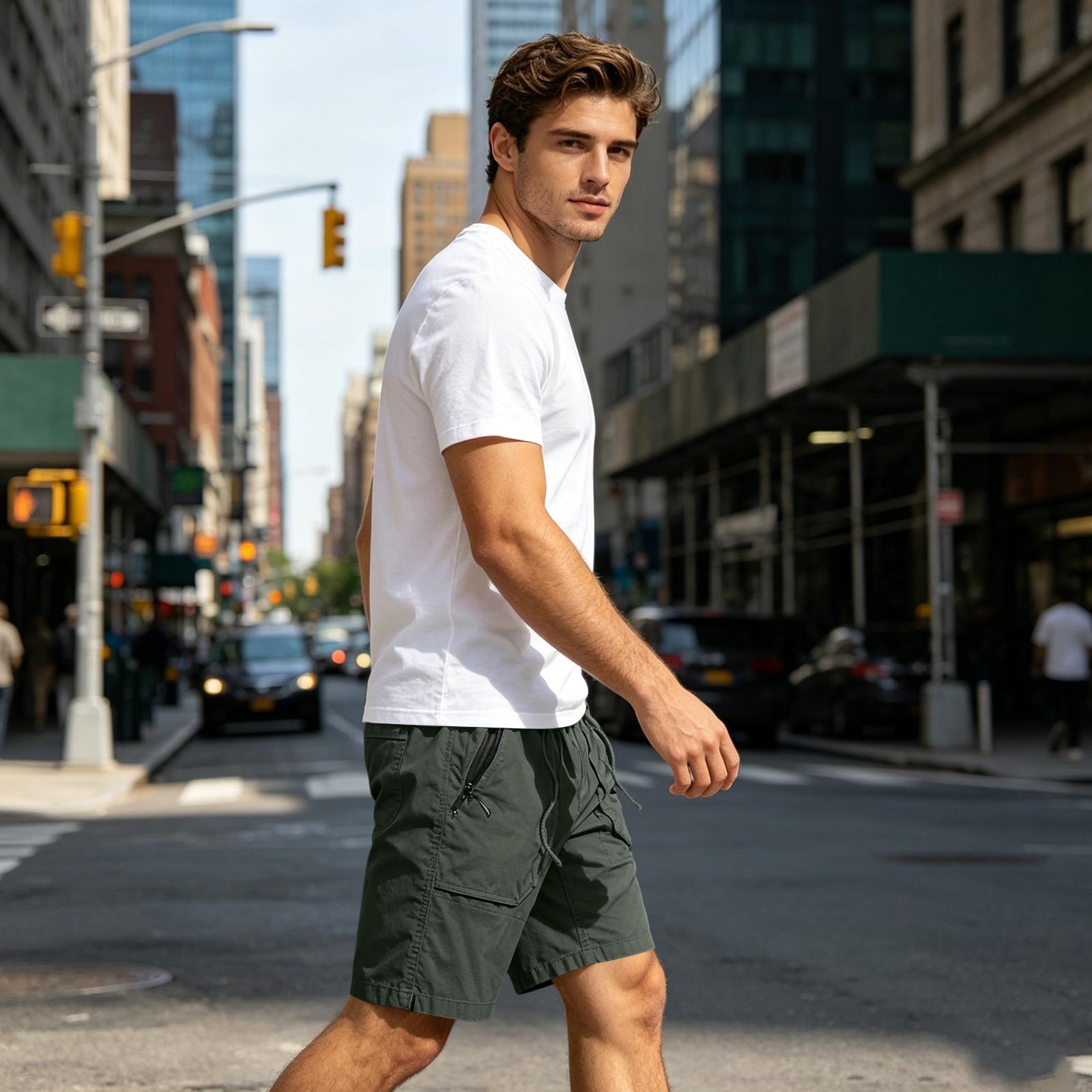 Men s Casual Athletic Shorts Elastic Waistband Drawstring Closure Multiple Front Zipper Pockets Lightweight Breathable Fabric L
Men s Casual Athletic Shorts Elastic Waistband Drawstring Closure Multiple Front Zipper Pockets Lightweight Breathable Fabric L