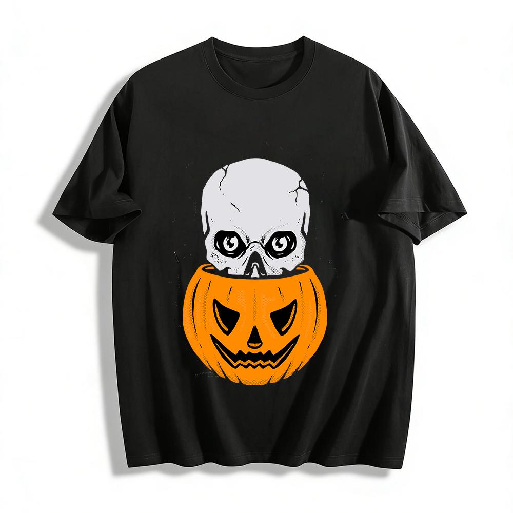 Halloween Themed Tee Skull In Jack O Lantern Graphic Casual Top Pure cotton T-shirt XXS
Halloween Themed Tee Skull In Jack O Lantern Graphic Casual Top Pure cotton T-shirt XXS
