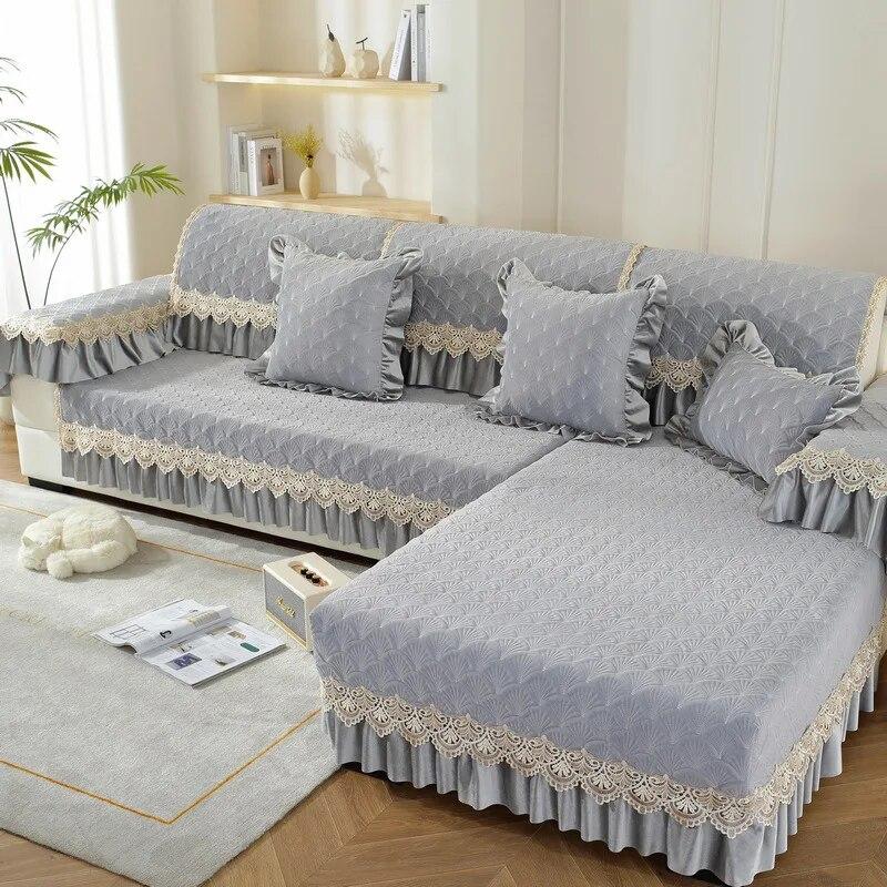 Plush Sofa Cushion Winter Non-Slip Cushion European Style Skirt Sofa Cover New Thickened Cover Cloth
Plush Sofa Cushion Winter Non-Slip Cushion European Style Skirt Sofa Cover New Thickened Cover Cloth