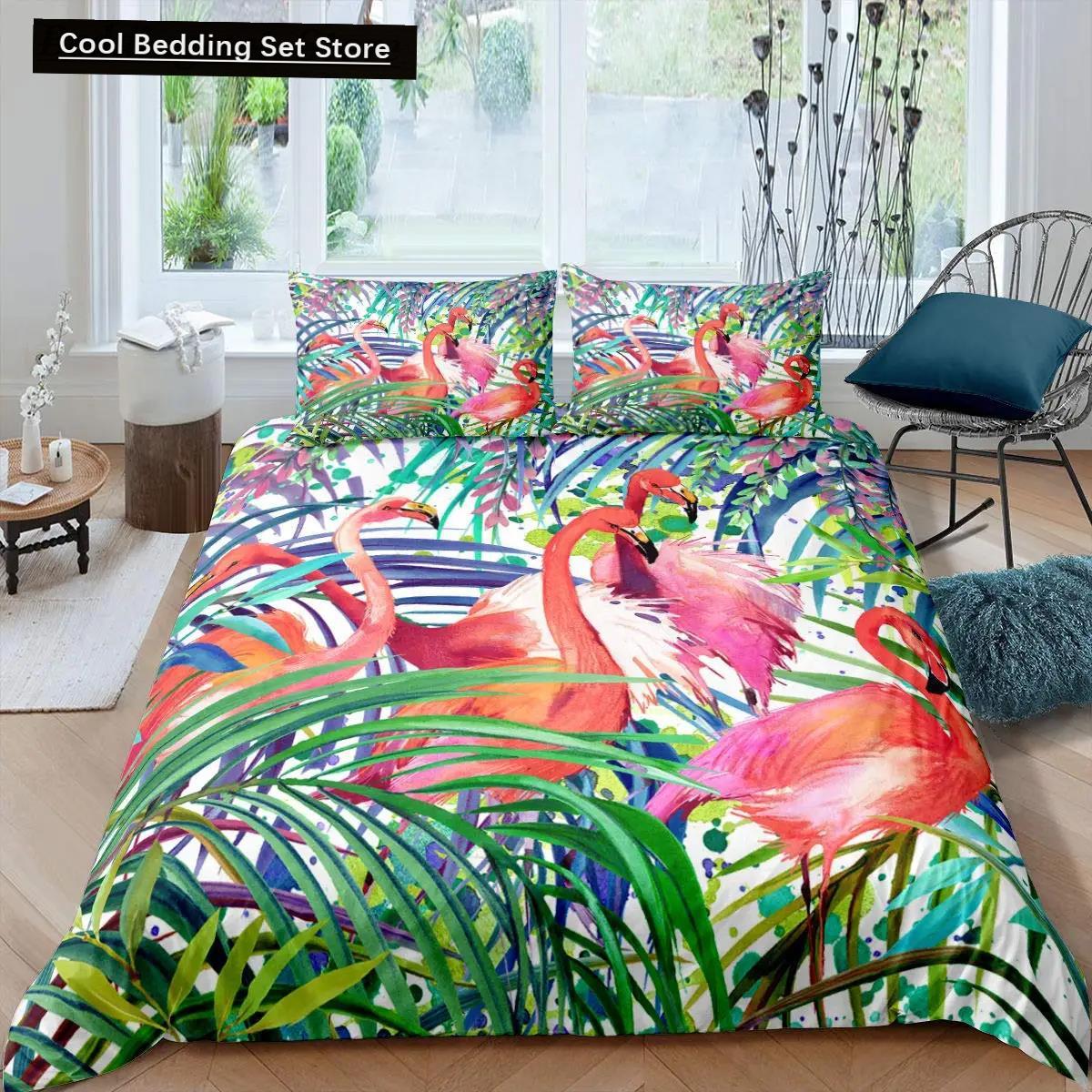 Flamingo Duvet Cover Set Girly Flowers Tropical Animal Bedding Set Pink Floral Polyester Comforter Cover For Girl Children Women EU Single(135*200cm)3pcs
Flamingo Duvet Cover Set Girly Flowers Tropical Animal Bedding Set Pink Floral Polyester Comforter Cover For Girl Children Women EU Single(135*200cm)3pcs