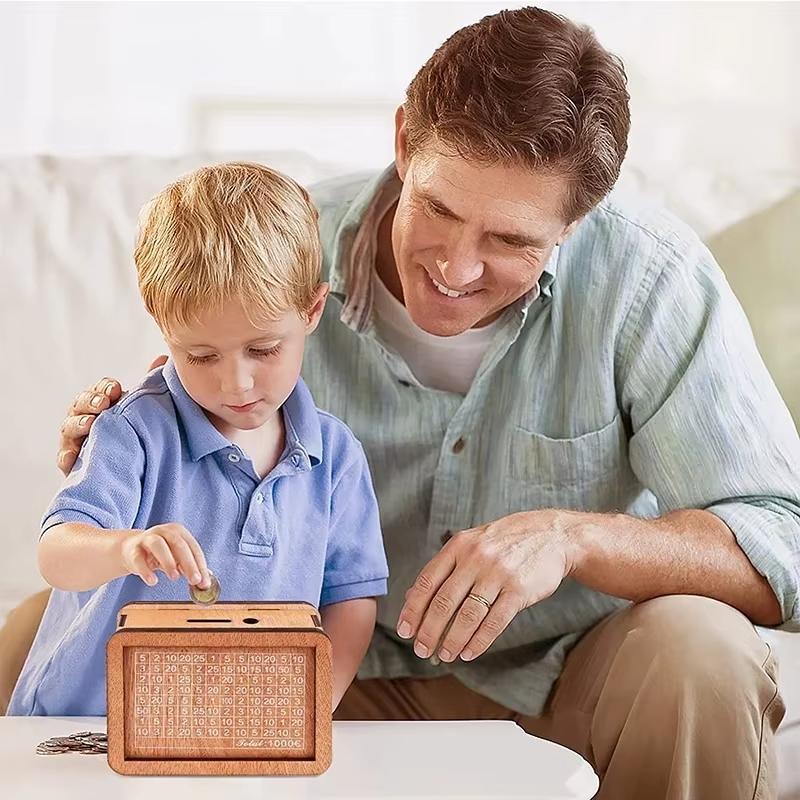 Decorated natural wooden retro style piggy bank with counters handmade children s savings target cash savings containers
Decorated natural wooden retro style piggy bank with counters handmade children s savings target cash savings containers