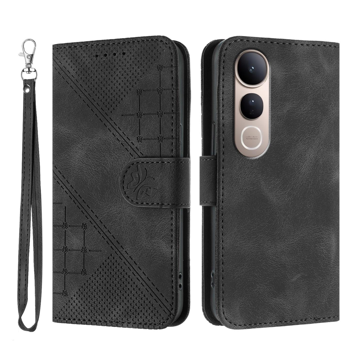 For vivo V50 Lite 4G/vivo V50 Lite 5G Leather Wallet Case Butterfly Flower Imprinted Phone Cover with Strap Black
For vivo V50 Lite 4G/vivo V50 Lite 5G Leather Wallet Case Butterfly Flower Imprinted Phone Cover with Strap Black