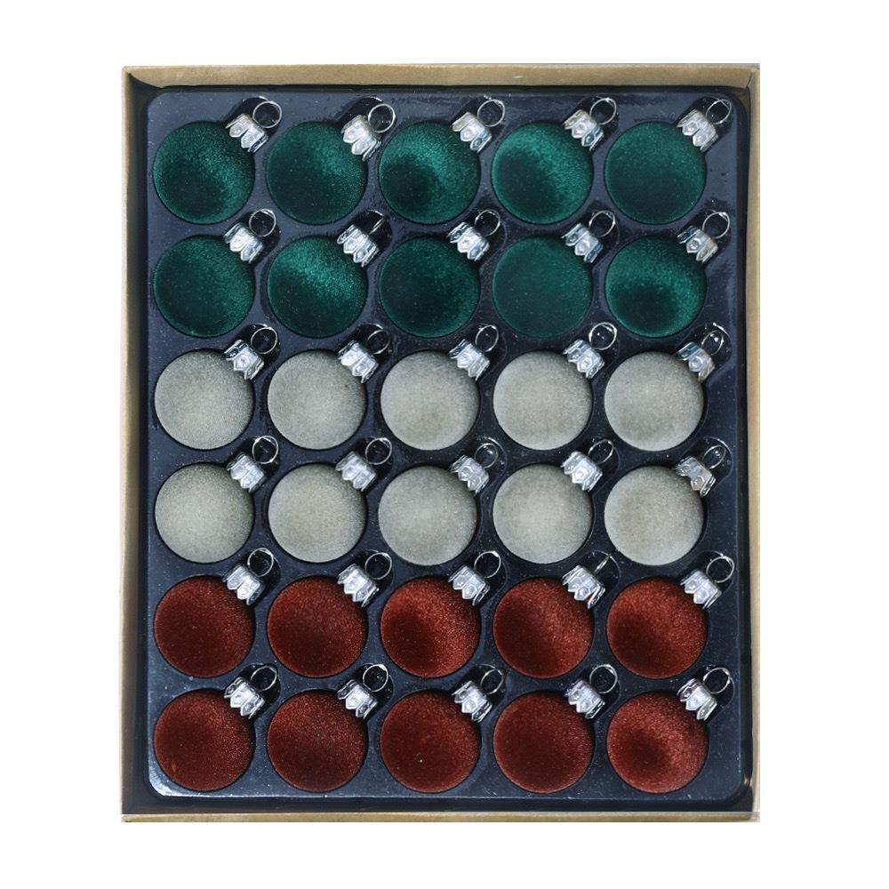 30pcs/set 3cm Christmas Bauble Velvet decoration Flocking Small Size Christmas Spheres Ornaments Xmas Hanging Ornaments
30pcs/set 3cm Christmas Bauble Velvet decoration Flocking Small Size Christmas Spheres Ornaments Xmas Hanging Ornaments