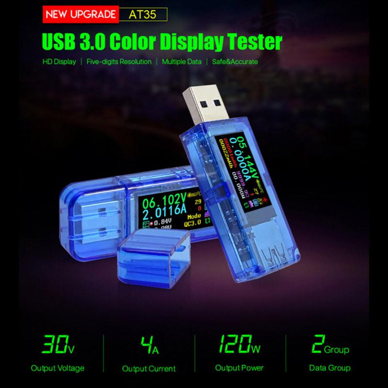 AT35 5 цифр USB 3.0 Кольоровий РК-дисплей Вольтметр Амперметр Напруга Вимірювач струму Мультиметр Заряд акумулятора Power Bank USB Тестер AT35
AT35 5 цифр USB 3.0 Кольоровий РК-дисплей Вольтметр Амперметр Напруга Вимірювач струму Мультиметр Заряд акумулятора Power Bank USB Тестер AT35
