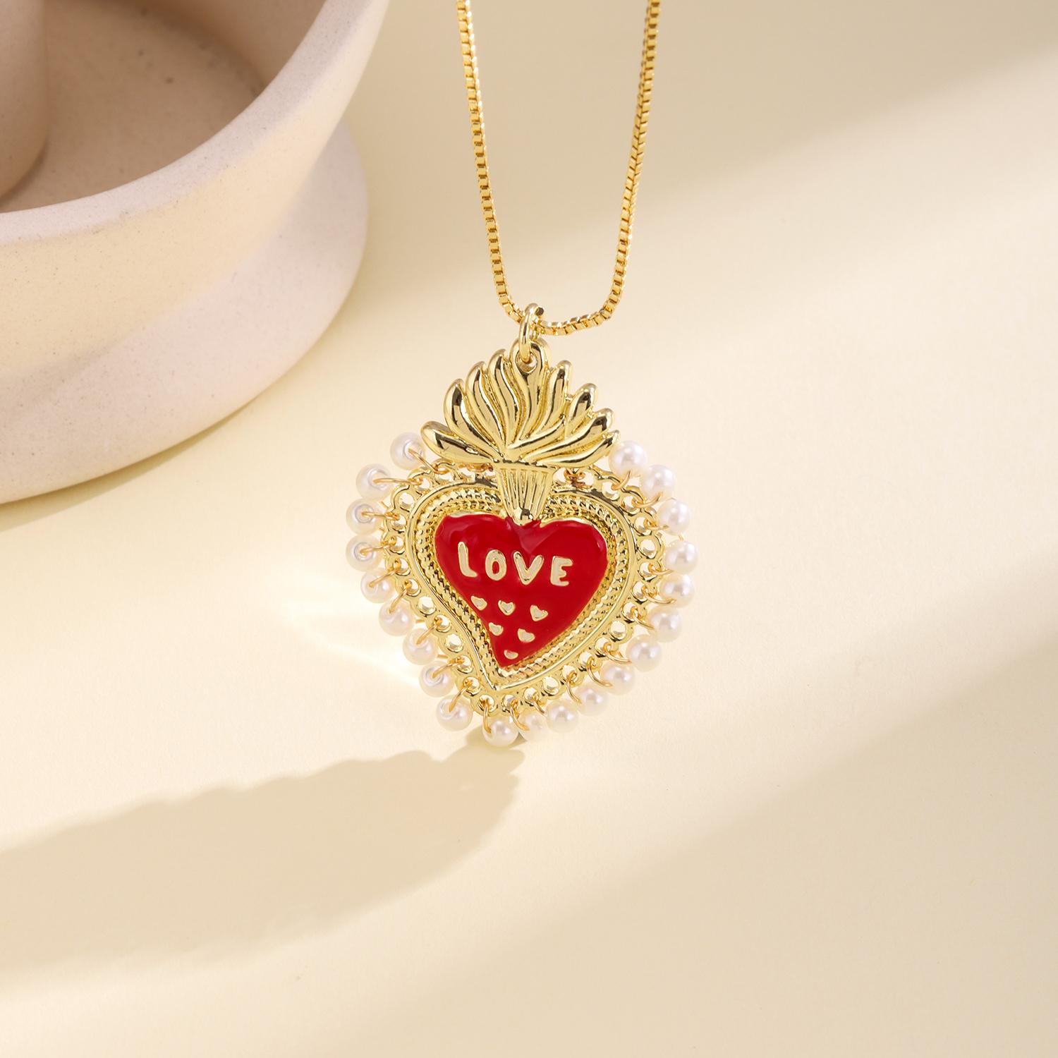 Nidin Vintage Enamel Heart Love Pendant Necklace Imitation Pearl Border Fashion Jewelry For Women Wedding/Anniversary Gifts червоний
Nidin Vintage Enamel Heart Love Pendant Necklace Imitation Pearl Border Fashion Jewelry For Women Wedding/Anniversary Gifts червоний