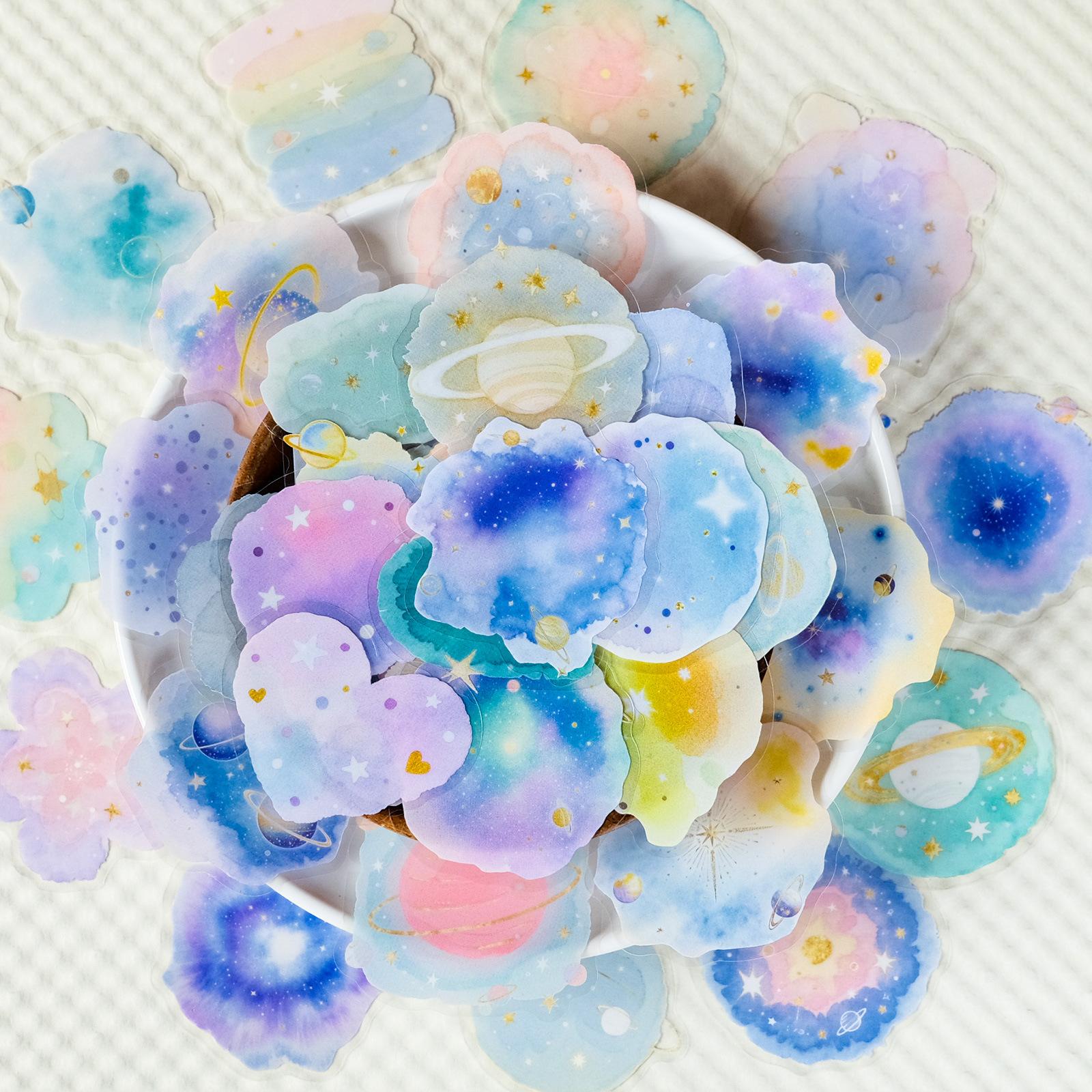 56 Dream Watercolor Starry Sky Transparent Pet Stickers Small Fresh Creative Waterproof Decorative Sticker Batch
56 Dream Watercolor Starry Sky Transparent Pet Stickers Small Fresh Creative Waterproof Decorative Sticker Batch