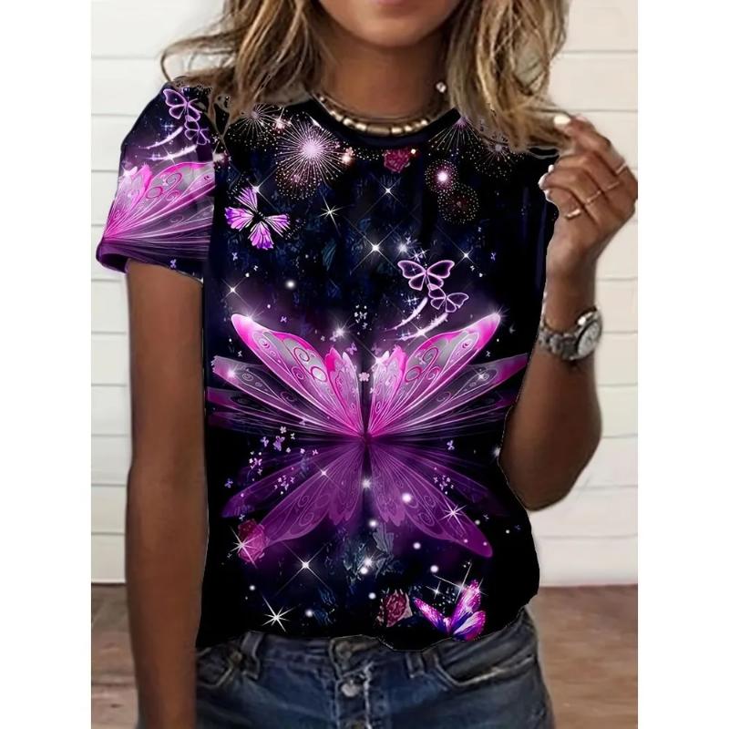 Fashion Women s Crew Neck T-Shirt 3D Butterfly Color Printing Butterfly Short Sleeve XS
Fashion Women s Crew Neck T-Shirt 3D Butterfly Color Printing Butterfly Short Sleeve XS