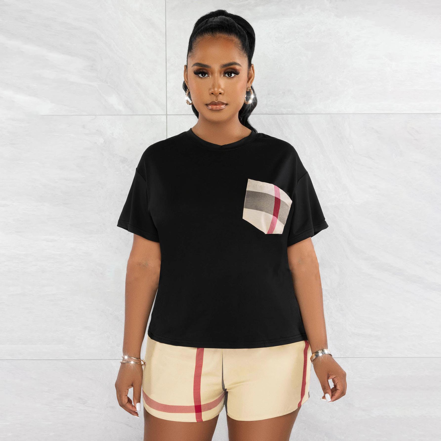 Summer Women s Fashion Patchwork Plaid T-shirt Set - European & American Style Double Extra Large чорний
Summer Women s Fashion Patchwork Plaid T-shirt Set - European & American Style Double Extra Large чорний