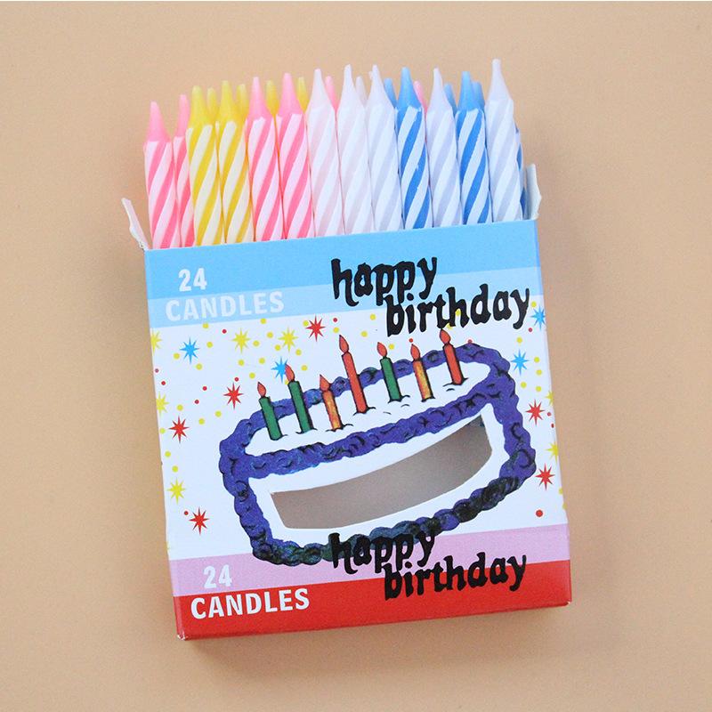 New Boxed 24 Threaded Birthday Cake Small Candles Colorful Striped Party Decoration Candles Without Base Box of 24 small candles
New Boxed 24 Threaded Birthday Cake Small Candles Colorful Striped Party Decoration Candles Without Base Box of 24 small candles