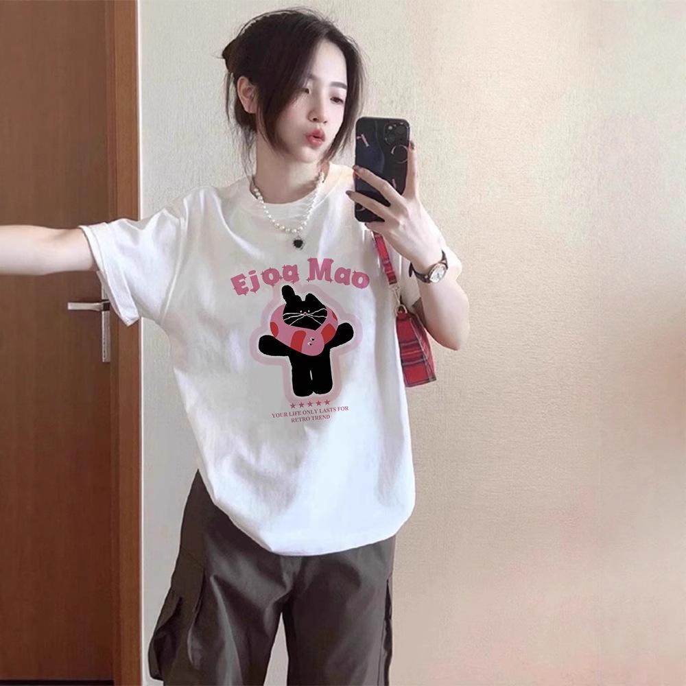 American high street couple white short-sleeved women s t-shirt summer large size loose lazy wind oversize cotton top m (recommended 40-52.5kg ) белый
American high street couple white short-sleeved women s t-shirt summer large size loose lazy wind oversize cotton top m (recommended 40-52.5kg ) белый