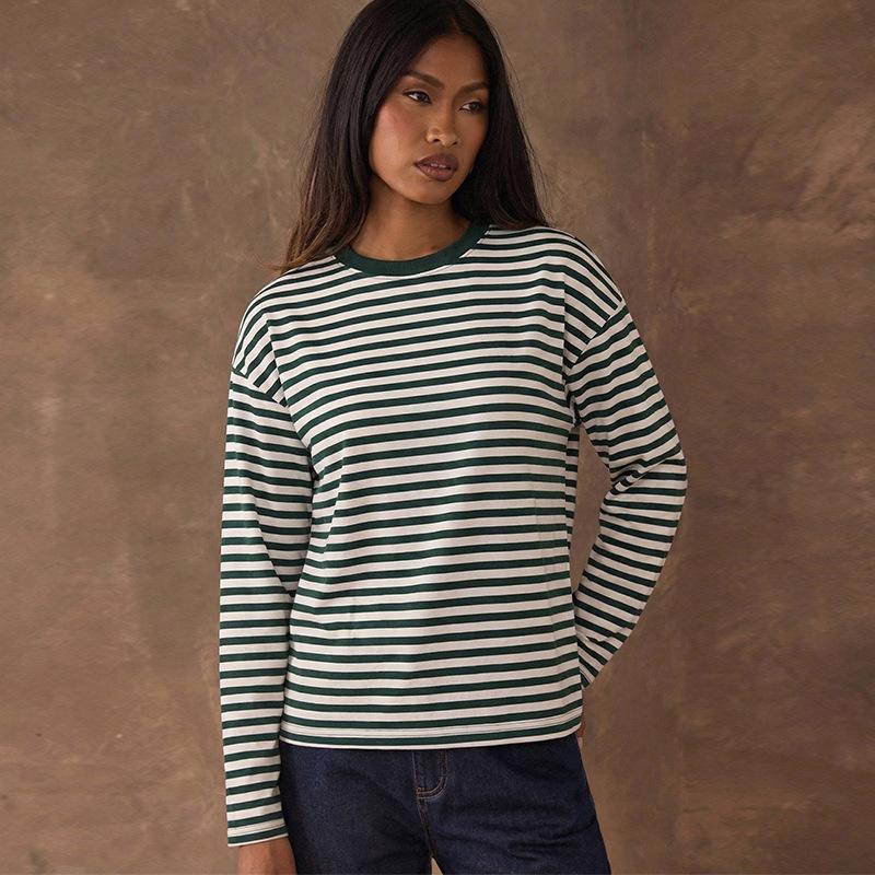 Ladies Spring Autumn Long Sleeve Round Collar Striped Printed Loose Pullover Casual T Shirt Top XL зелений
Ladies Spring Autumn Long Sleeve Round Collar Striped Printed Loose Pullover Casual T Shirt Top XL зелений