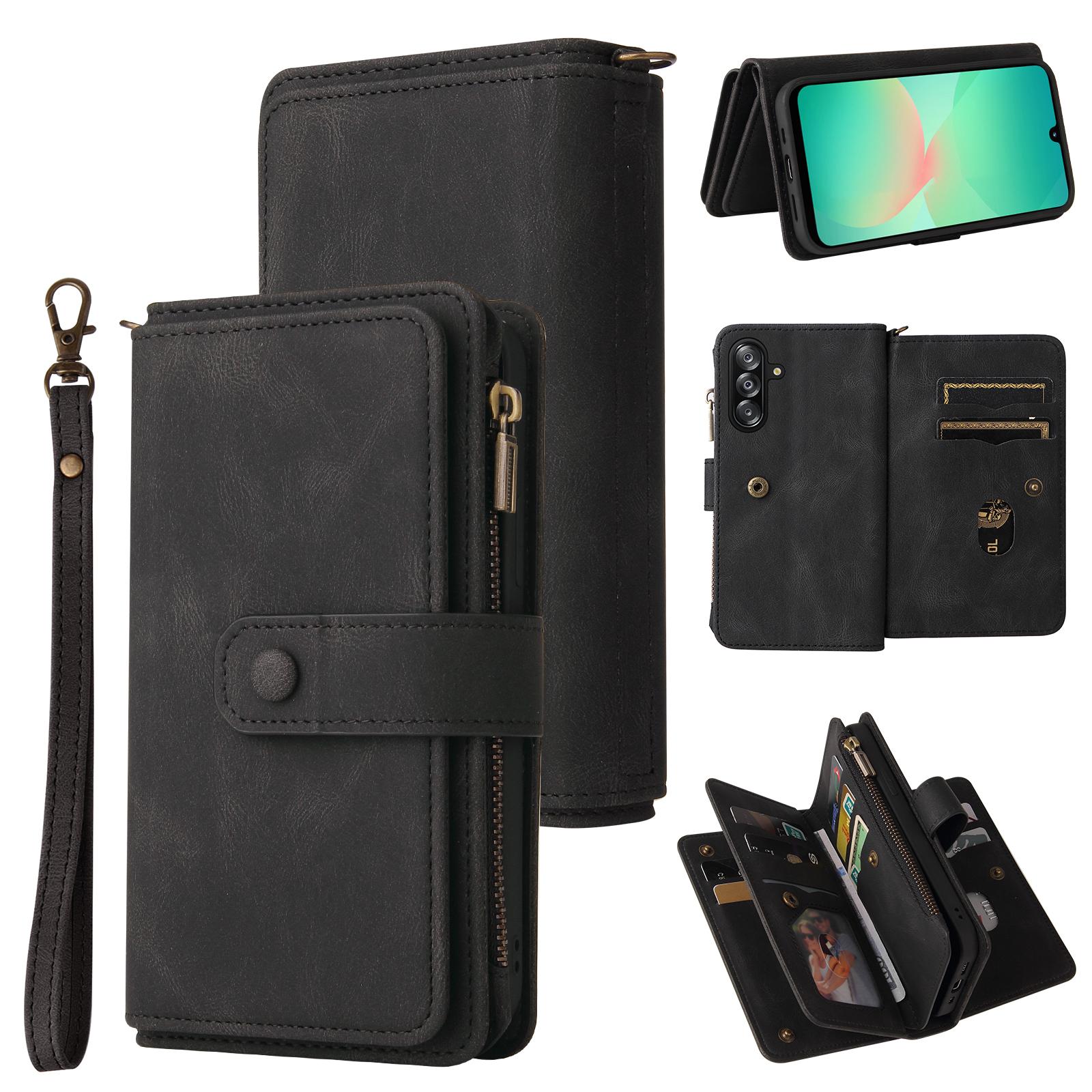 Чехол-кошелек на молнии для Samsung Galaxy A16 4G/Galaxy A16 5G/Galaxy A26 5G с 15 отделениями для карт и ремешком, кожаный чехол для телефона Black
Чехол-кошелек на молнии для Samsung Galaxy A16 4G/Galaxy A16 5G/Galaxy A26 5G с 15 отделениями для карт и ремешком, кожаный чехол для телефона Black