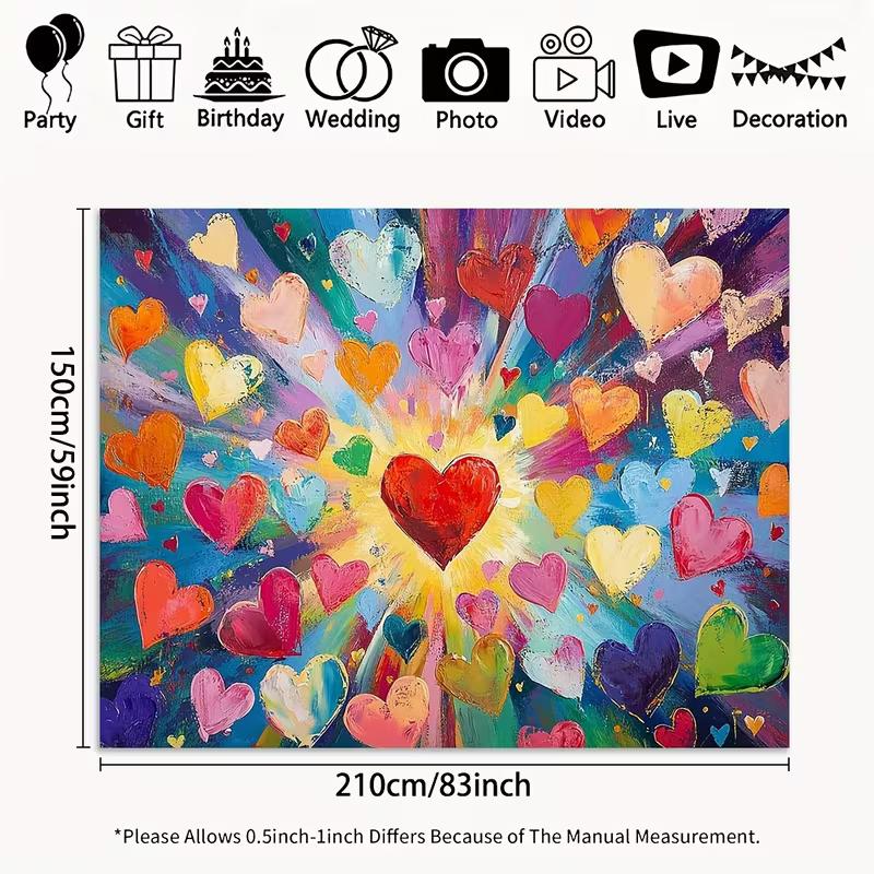 2D Artistic Colorful Heart Backdrop Abstract Multicolor Love Heart Photography Background for Events 47.2x31.5inch/120*80cm
2D Artistic Colorful Heart Backdrop Abstract Multicolor Love Heart Photography Background for Events 47.2x31.5inch/120*80cm