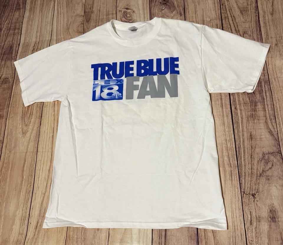 Kentucky Lottery Lexington News Lex 18 True Blue Fan Graphic T Shirt Size L XL
Kentucky Lottery Lexington News Lex 18 True Blue Fan Graphic T Shirt Size L XL