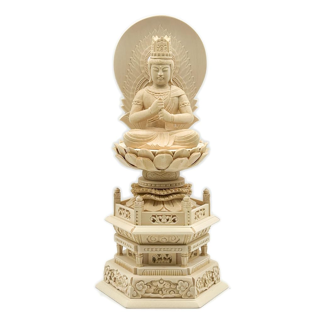 HU Trading Buddha Statue, Dainichi Nyorai, 2.0 inches (total height 23cm, width 11.5cm, depth 8.5cm), Vajrayana, circular halo, hexagonal base, made
HU Trading Buddha Statue, Dainichi Nyorai, 2.0 inches (total height 23cm, width 11.5cm, depth 8.5cm), Vajrayana, circular halo, hexagonal base, made