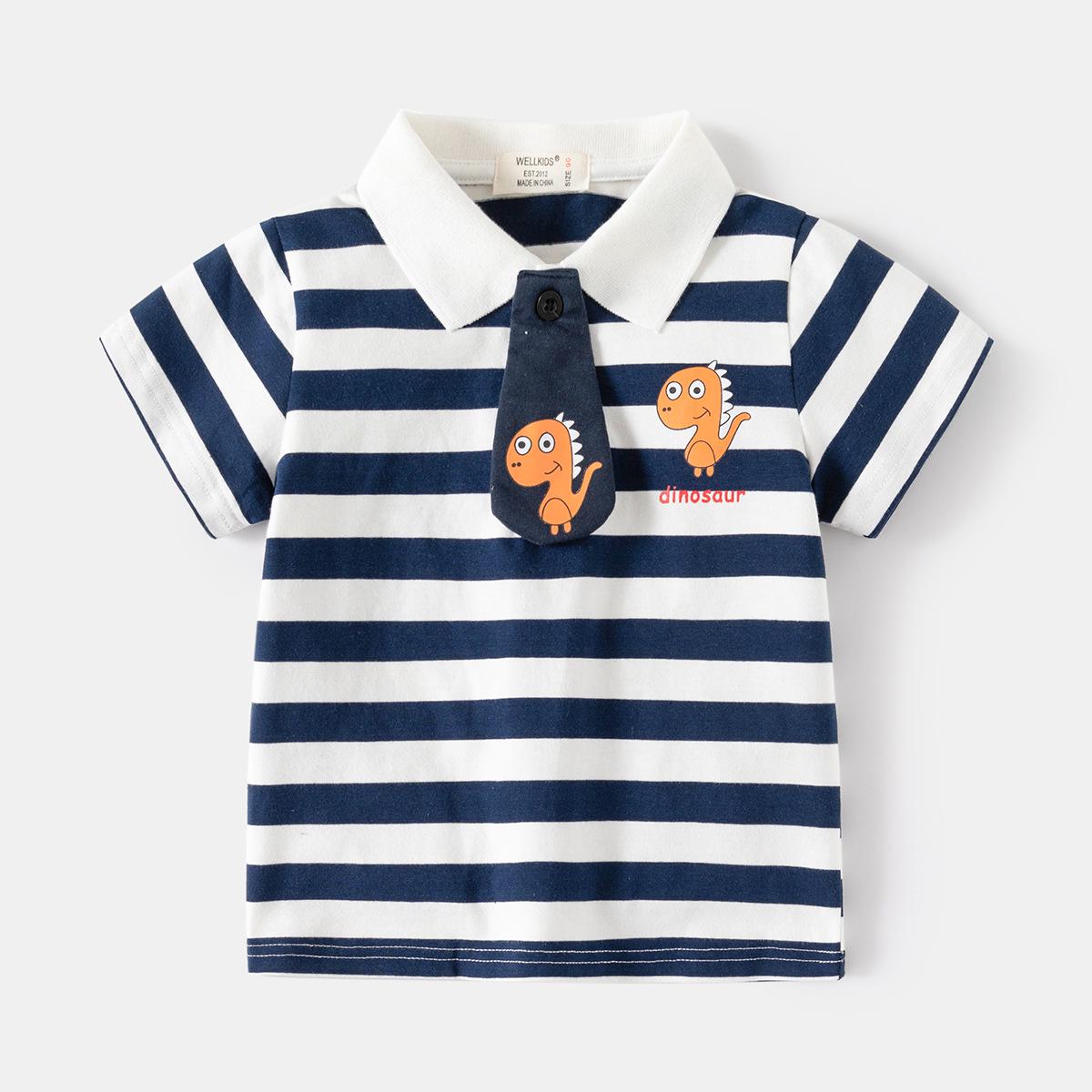 Korean Style 2024 Summer Baby Boy Striped Polo Shirt with Turn-down Collar and Tie 130 cm
Korean Style 2024 Summer Baby Boy Striped Polo Shirt with Turn-down Collar and Tie 130 cm