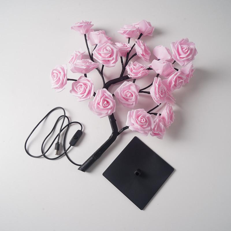 Artificial Rose Flower LED Night Light USB Powered PP+Resin Decorative Lamp with Detachable Base Purple Rose
Artificial Rose Flower LED Night Light USB Powered PP+Resin Decorative Lamp with Detachable Base Purple Rose