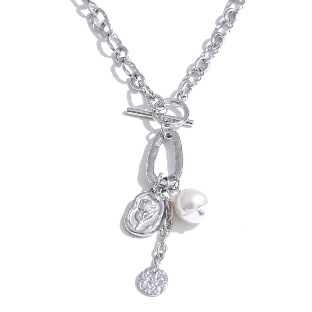 Yhpup Stainless Steel Imitation Pearls Flower Drop Charm Necklace Tarnish Resistant Metal Statement Chain Fashion Jewelry Gift
Yhpup Stainless Steel Imitation Pearls Flower Drop Charm Necklace Tarnish Resistant Metal Statement Chain Fashion Jewelry Gift
