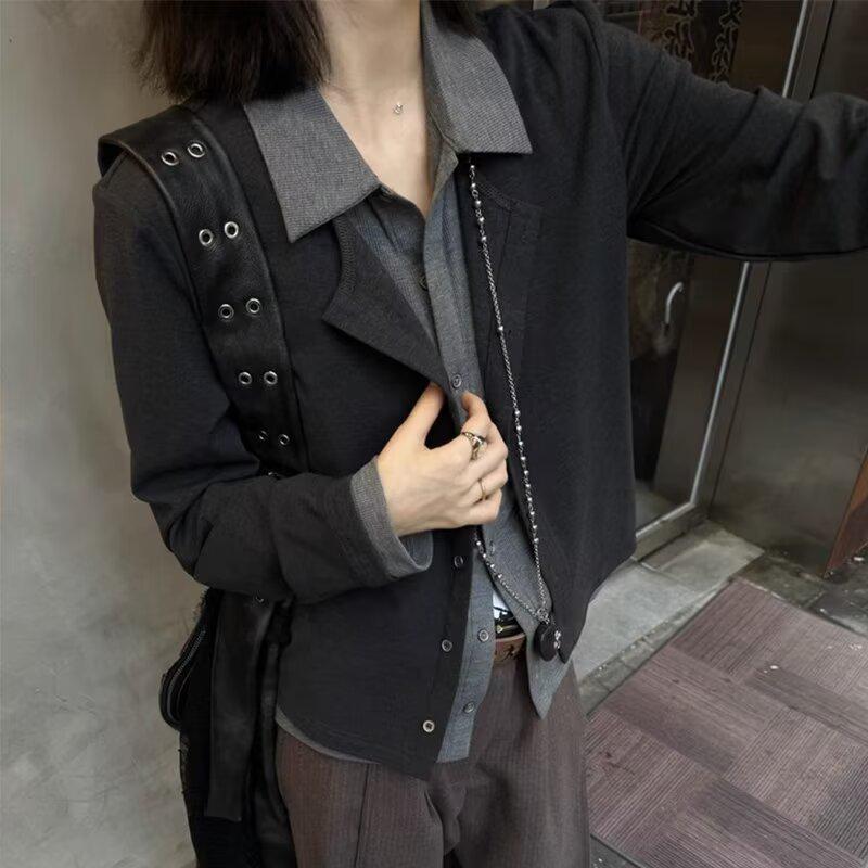 Harajuku Patchwork PU Leather & Denim Two-Piece Streetwear Jacket with Shoulder Pads Double Extra Large
Harajuku Patchwork PU Leather & Denim Two-Piece Streetwear Jacket with Shoulder Pads Double Extra Large