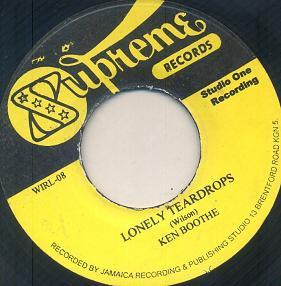 7inch Record KEN BOOTHE / THE MAYTALS - Lonely Teardrops / Hello Honey WIRL08 Supreme Records Jamaica Reggae, Ska & Dub Used
7inch Record KEN BOOTHE / THE MAYTALS - Lonely Teardrops / Hello Honey WIRL08 Supreme Records Jamaica Reggae, Ska & Dub Used