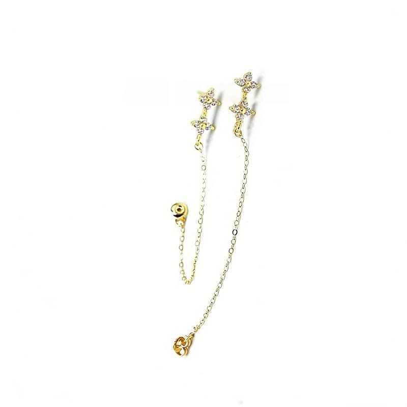Real 925 Sterling Silver Gold Plated Star Zircon Long Chain Drop Earrings for Women - Dangle Tassel Party Fashion Jewelry золотой
Real 925 Sterling Silver Gold Plated Star Zircon Long Chain Drop Earrings for Women - Dangle Tassel Party Fashion Jewelry золотой