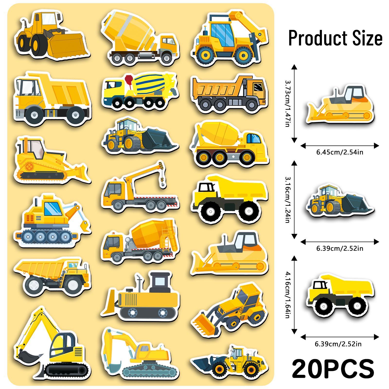 20-Piece Cartoon Construction Vehicle Fridge & Pegboard Soft Magnet Set: Fun & Trendy Decor 5.5-8.5 cm
20-Piece Cartoon Construction Vehicle Fridge & Pegboard Soft Magnet Set: Fun & Trendy Decor 5.5-8.5 cm