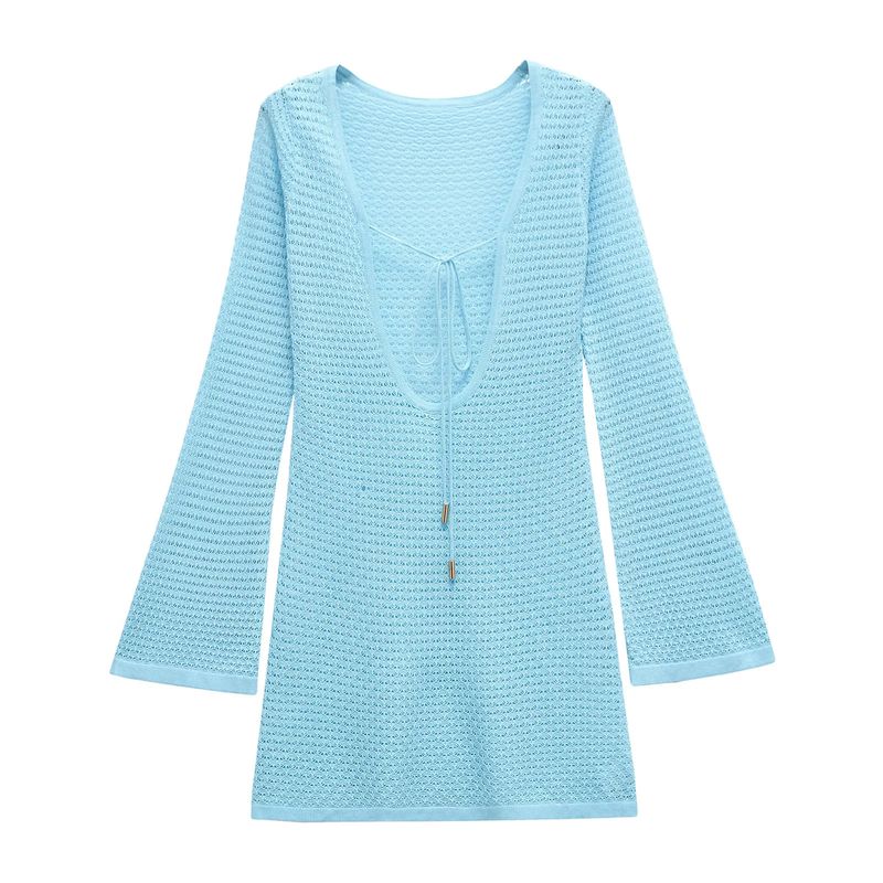 Spring and Summer New Women s Clothing Ins Style V Neck Long Sleeves High Waist A- line Cut Out Long Shirt Knitting Short Dress Blue L
Spring and Summer New Women s Clothing Ins Style V Neck Long Sleeves High Waist A- line Cut Out Long Shirt Knitting Short Dress Blue L