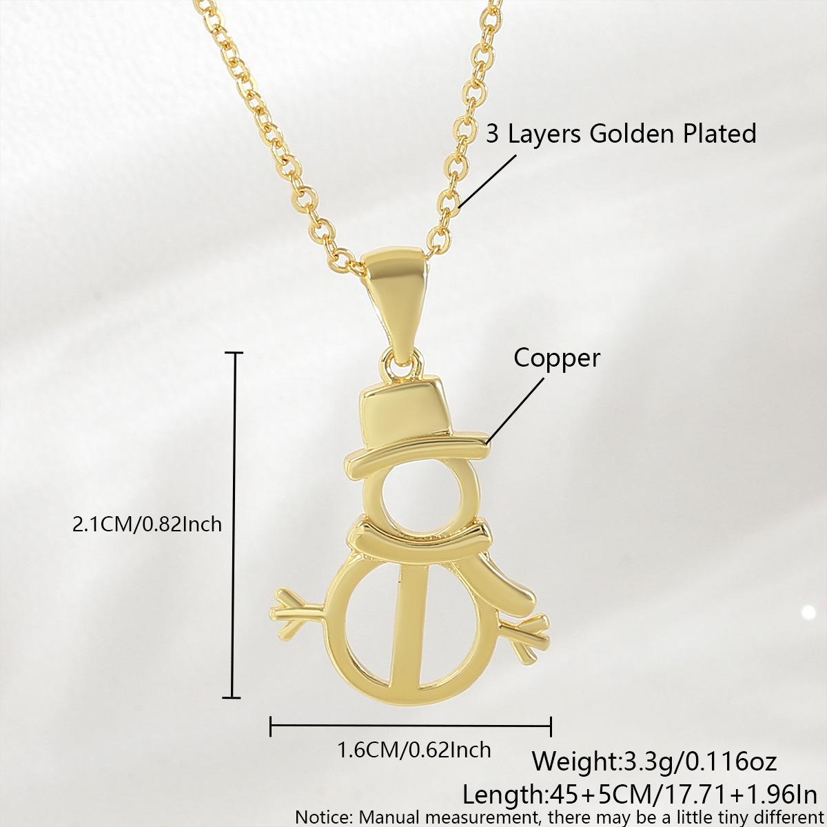Gold-Plated Christmas Snowman Clavicle Chain Necklace - Elegant Choker Pendant Only
Gold-Plated Christmas Snowman Clavicle Chain Necklace - Elegant Choker Pendant Only