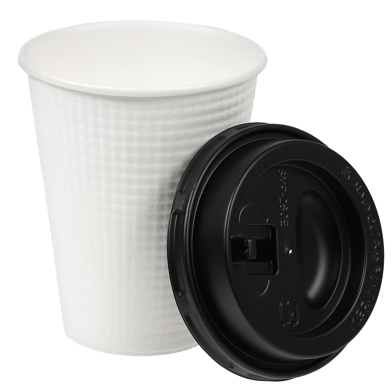 Made in Japan by Tokan Kogyo, Insulated Embossed Paper Cups, 260ml, with Lift-Up Lids, SMP-260E, Pack of 50 (Black, with Lift-Up Lids)
Made in Japan by Tokan Kogyo, Insulated Embossed Paper Cups, 260ml, with Lift-Up Lids, SMP-260E, Pack of 50 (Black, with Lift-Up Lids)