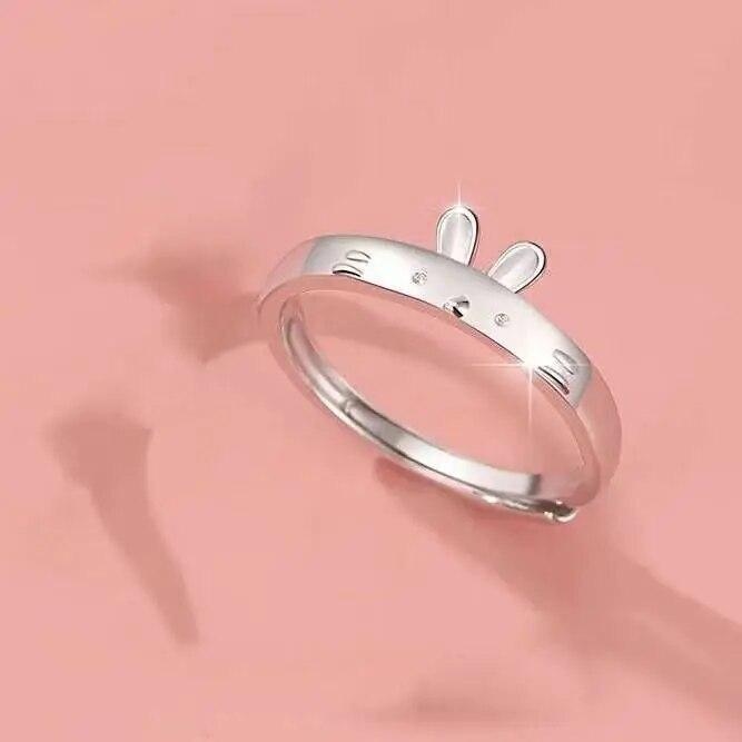 Сладкие милые кольца для пар с кроликом и морковкой, белый/розовый хрустальный кролик, серебряный цвет, регулируемое открытое кольцо для влюбленных, подарок на день Святого Валентина CHINA
Сладкие милые кольца для пар с кроликом и морковкой, белый/розовый хрустальный кролик, серебряный цвет, регулируемое открытое кольцо для влюбленных, подарок на день Святого Валентина CHINA
