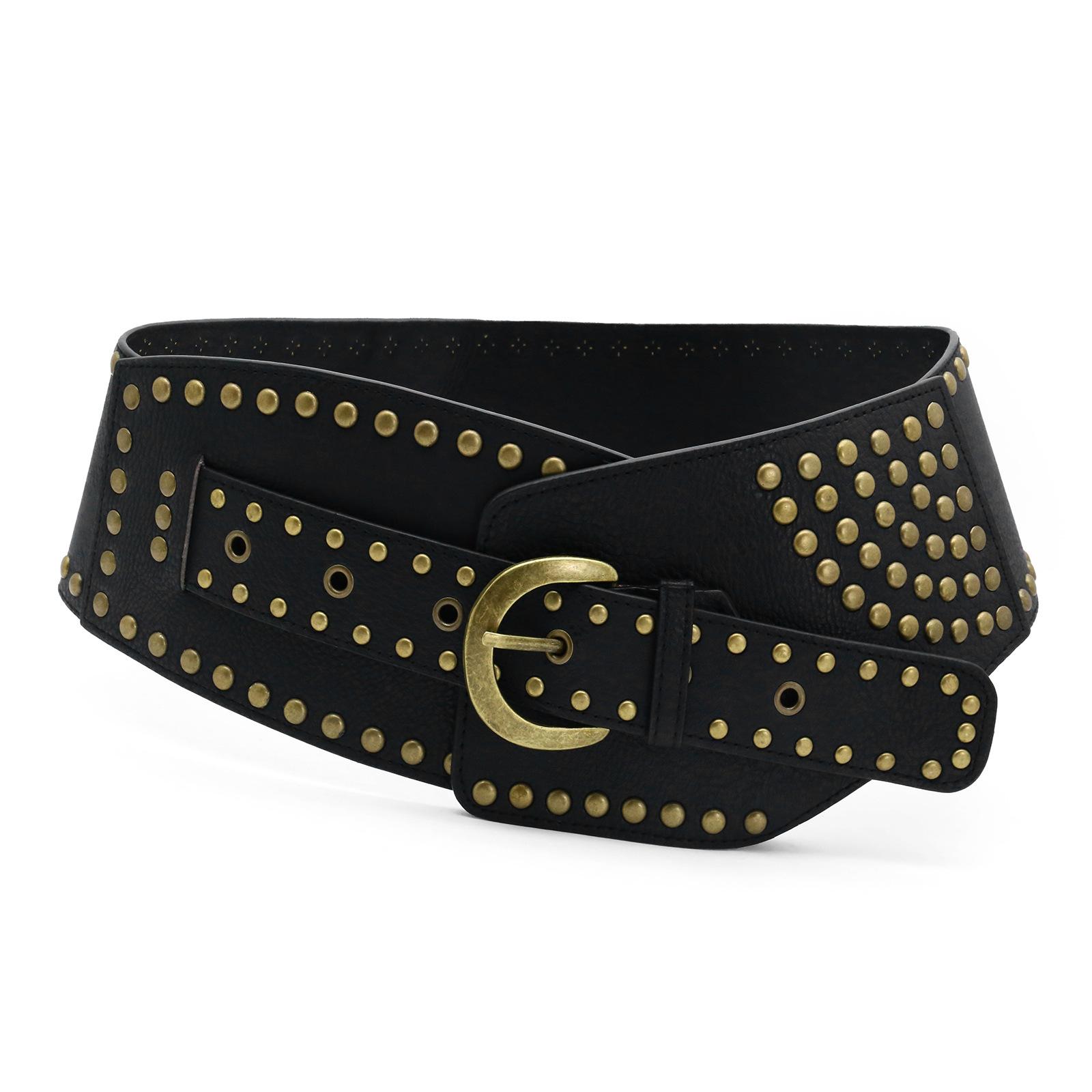 Rivet Vintage Belt Vintage Wide Belt Waist Seal Outside Spice Girl Wear Ladies Waist Seal 95cm (Suitable Waist 70-82cm)
Rivet Vintage Belt Vintage Wide Belt Waist Seal Outside Spice Girl Wear Ladies Waist Seal 95cm (Suitable Waist 70-82cm)