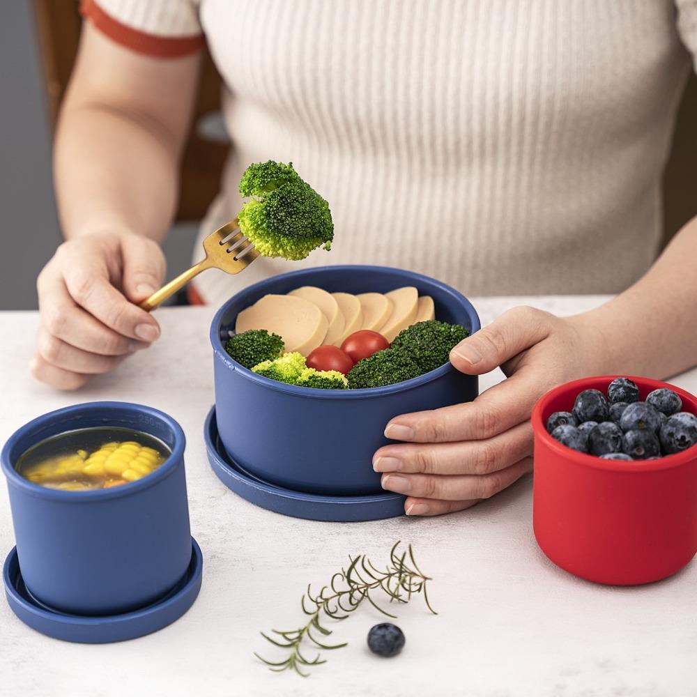 Food Grade Silicone Lunch Box Round School Lunch Container Durable Fruit Storage Box Outdoor Green-250ml
Food Grade Silicone Lunch Box Round School Lunch Container Durable Fruit Storage Box Outdoor Green-250ml